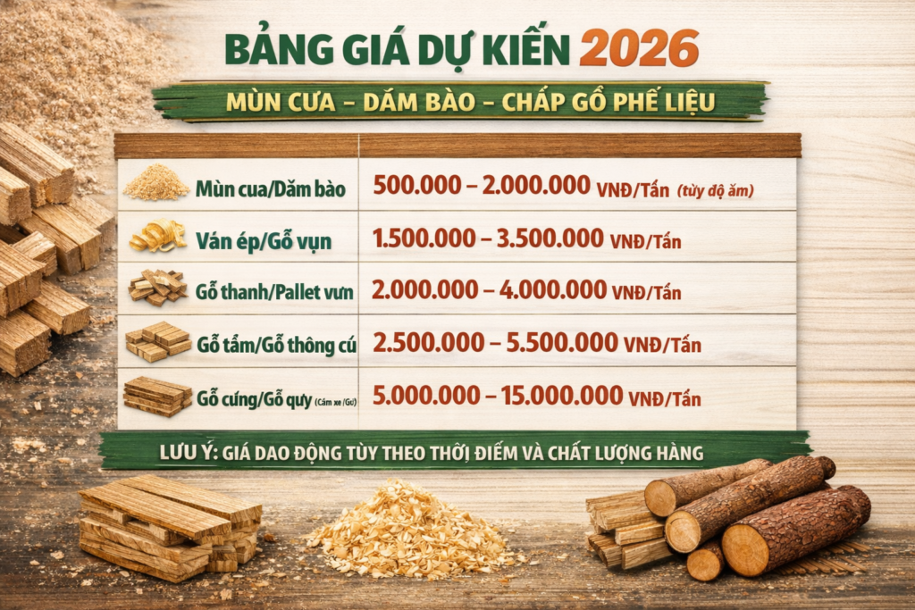 cập nhật giá dăm bào mới nhất tphcm 2026